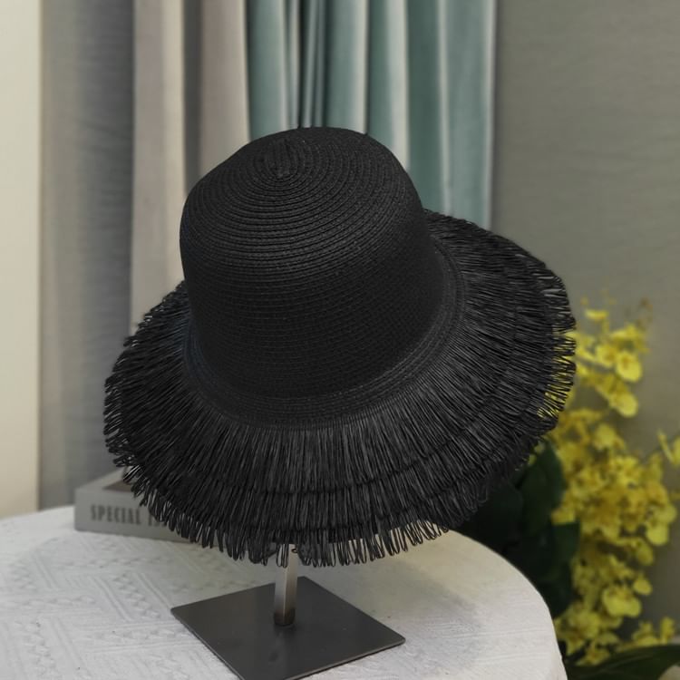Straw Hat Sun Plain Fringed