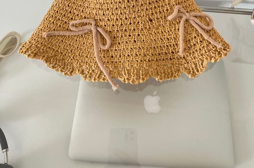 Bow Bucket Hat Knit