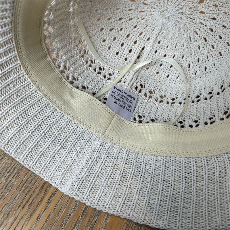 Hat Knit Plain Bucket Perforated