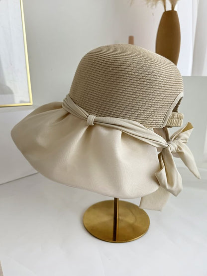 Hat Straw Sun Bow