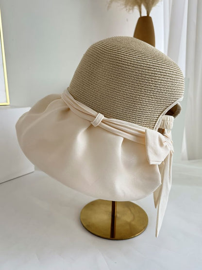 Hat Straw Sun Bow