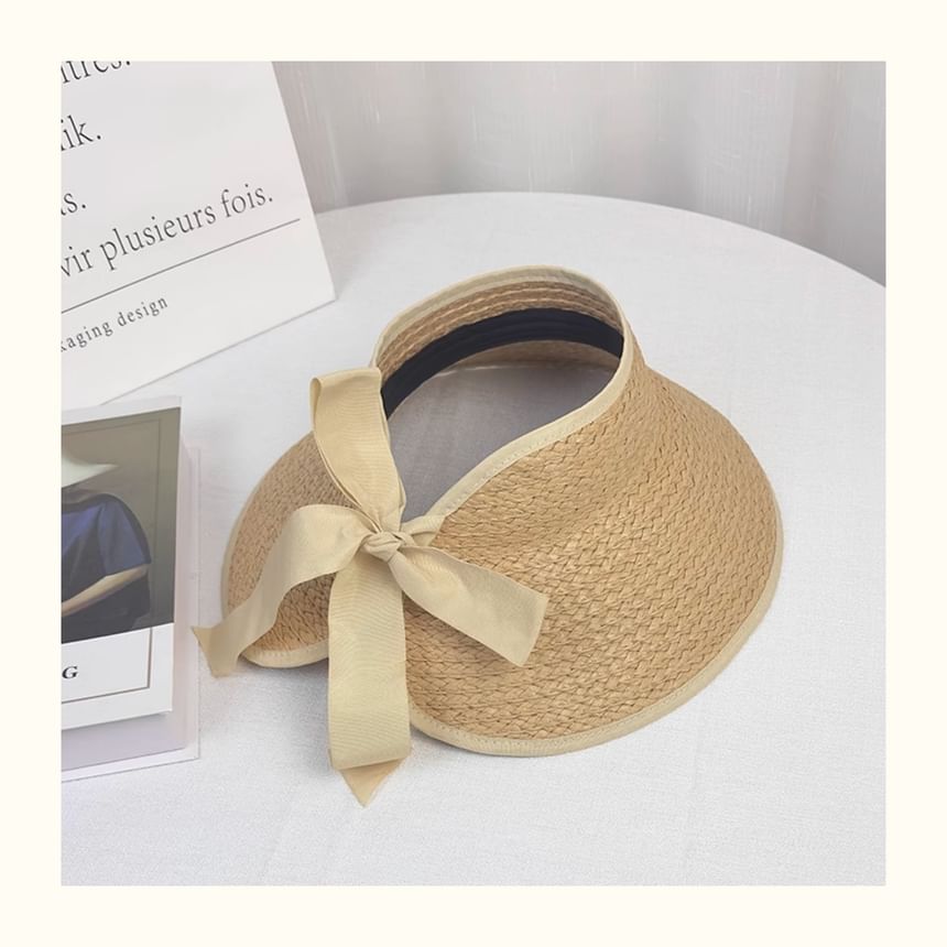 Wide Straw Sun Trim Contrast Brim Visor