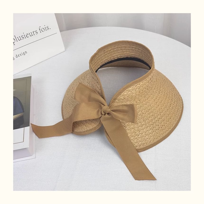 Wide Straw Sun Trim Contrast Brim Visor