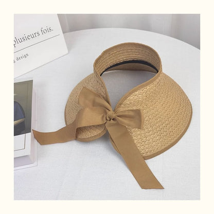 Wide Straw Sun Trim Contrast Brim Visor