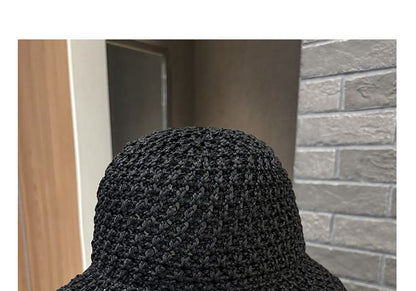 Knit Bucket Perforated Plain Hat