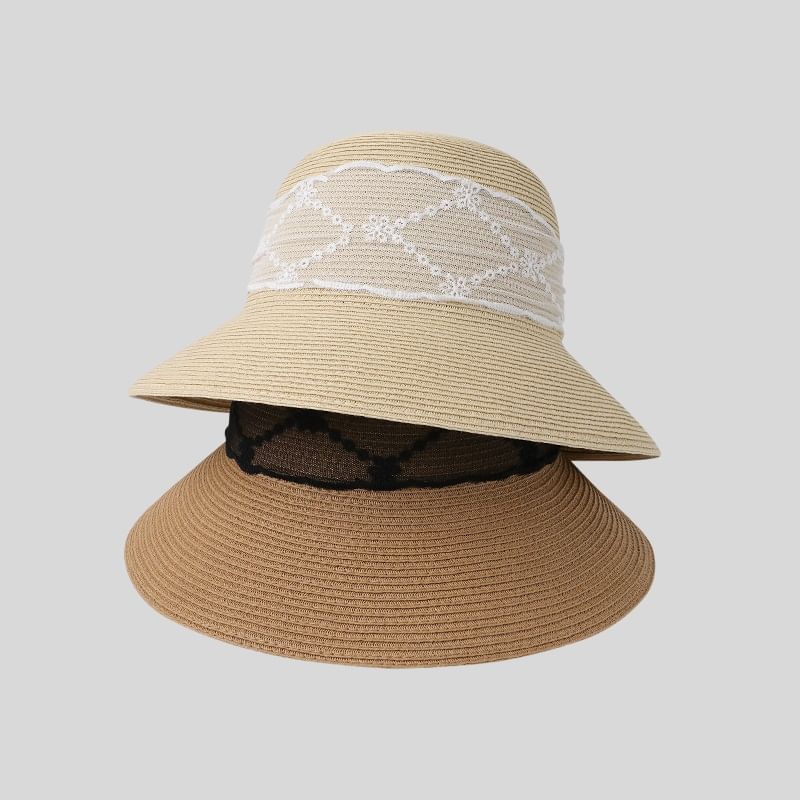 Straw Lace Sun Hat Bow