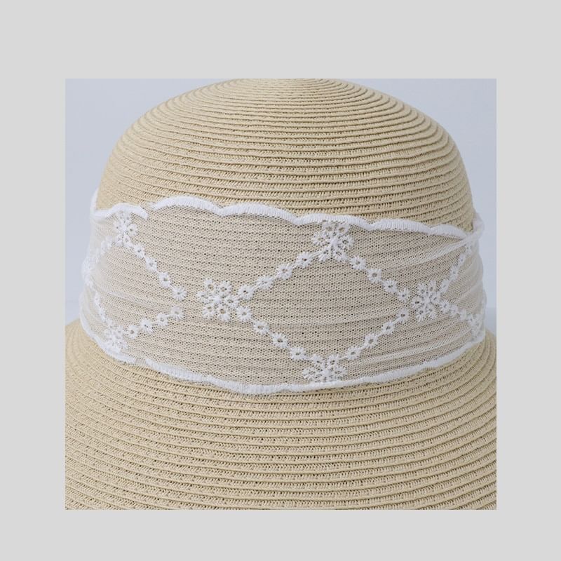 Straw Lace Sun Hat Bow