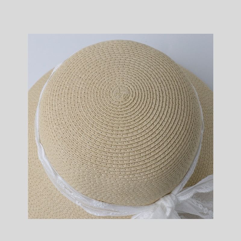 Straw Lace Sun Hat Bow
