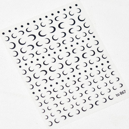 Crescent Moon Nail Art Stickers