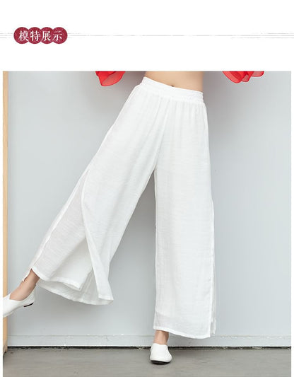 High Waist Layered Wide Leg Pants