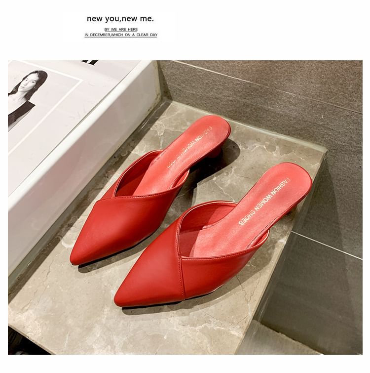Heel Toe Pointed Mules Kitten