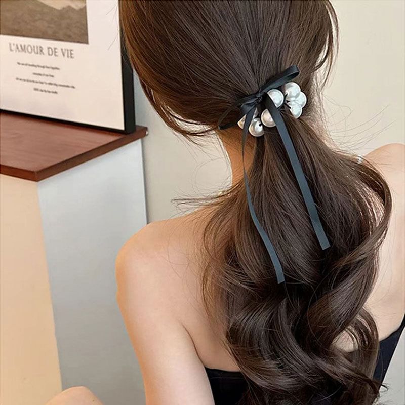 Bow Beaded Hair Tie