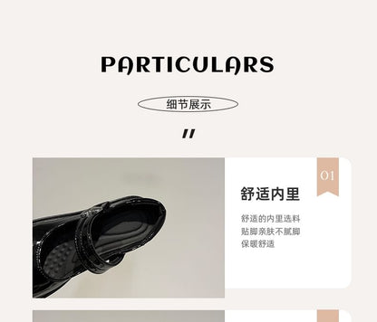 Heel Mary Block Jane Platform Pumps