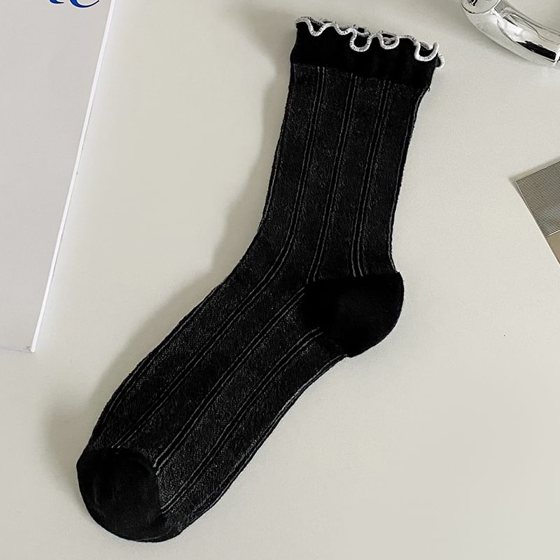 Contrast Trim Socks Set