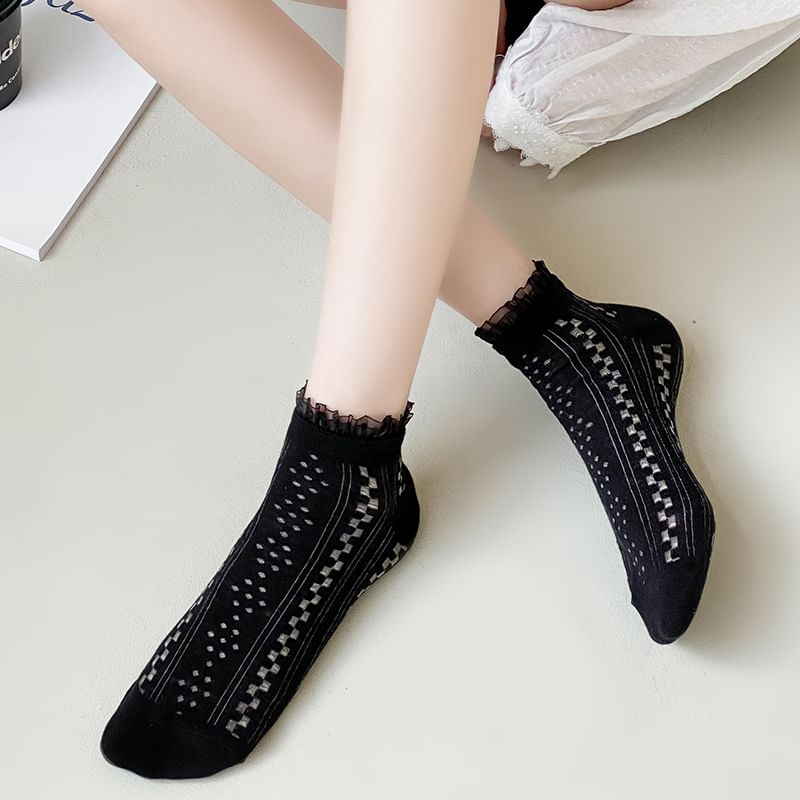 Lace Trim Socks Set