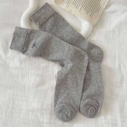 Bow Embroidered Socks Set