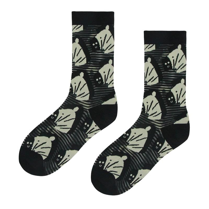 Zebra Patterned Mesh Short Socks