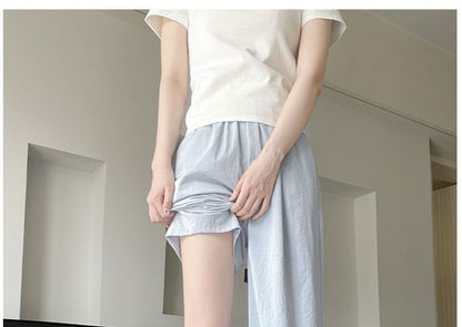 Plain High Rise Wide Leg Sweatpants