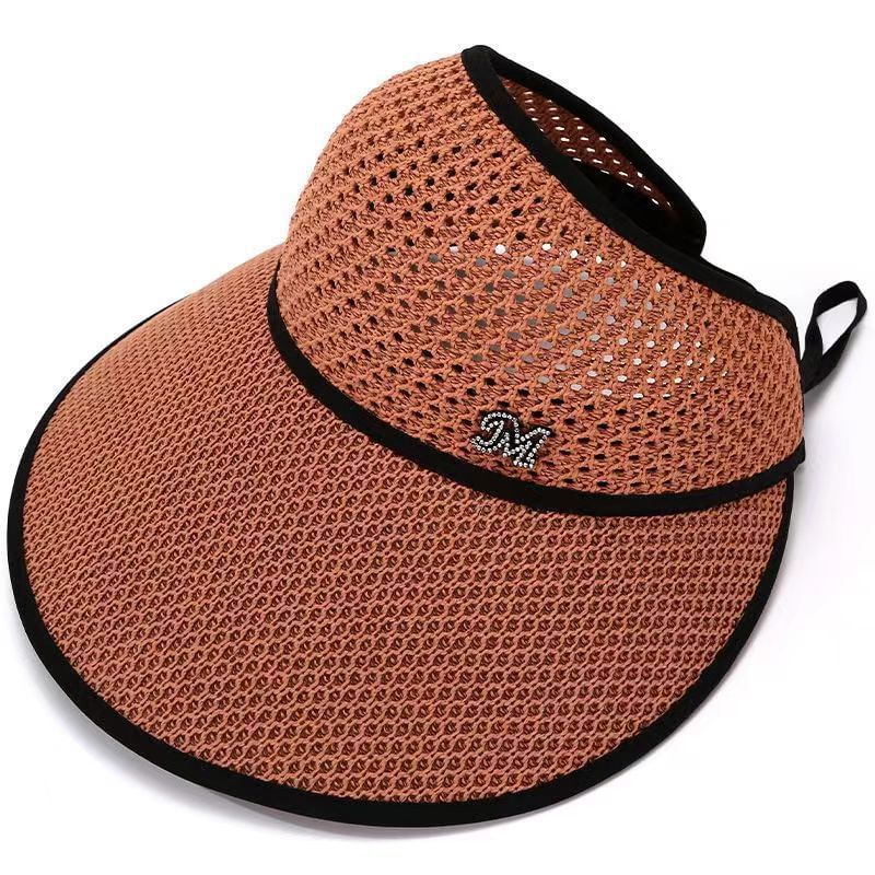 Hat Contrast Top Open Lettering Trim Sun