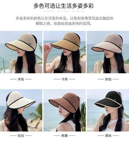 Hat Contrast Top Open Lettering Trim Sun