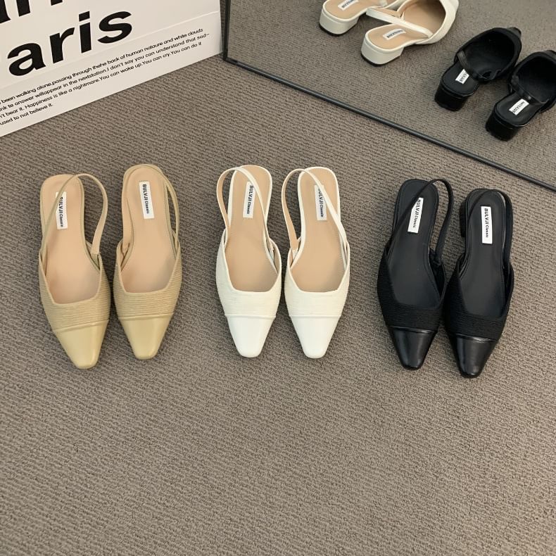 Cap Toe Slingback Square Pumps