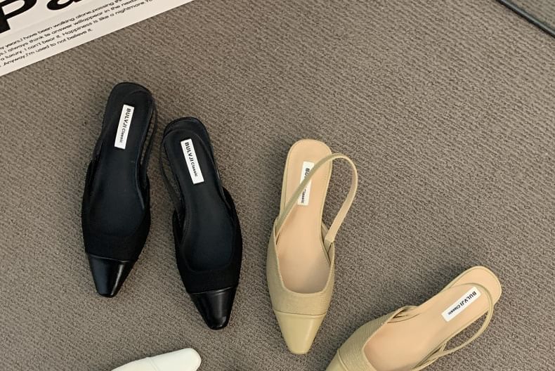 Cap Toe Slingback Square Pumps