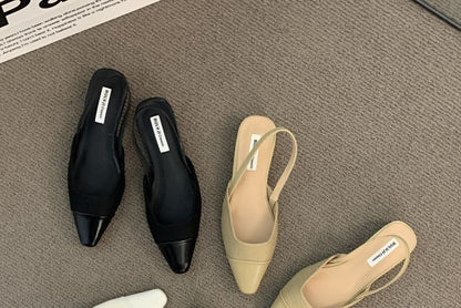 Cap Toe Slingback Square Pumps