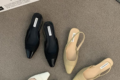 Cap Toe Slingback Square Pumps