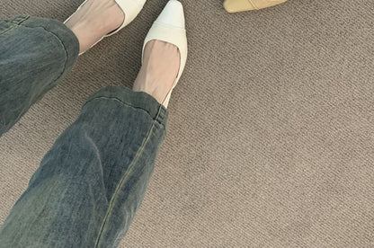 Cap Toe Slingback Square Pumps