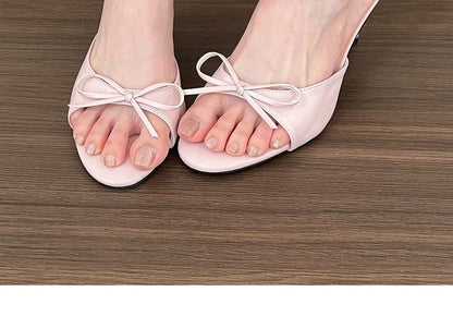 Bow High Sandals Slide Heel