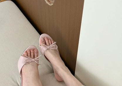 Bow High Sandals Slide Heel