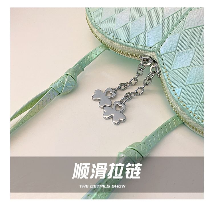 Faux Bag Leather Heart Shape Crossbody