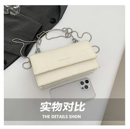 Handle Strap Top Bag Flap Crossbody Chain Leather Faux