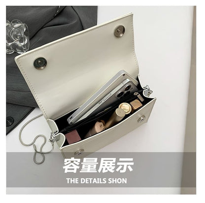 Handle Strap Top Bag Flap Crossbody Chain Leather Faux