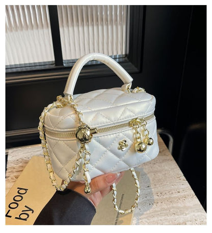 Strap Leather Chain Bag Quilted Crossbody Plain Faux