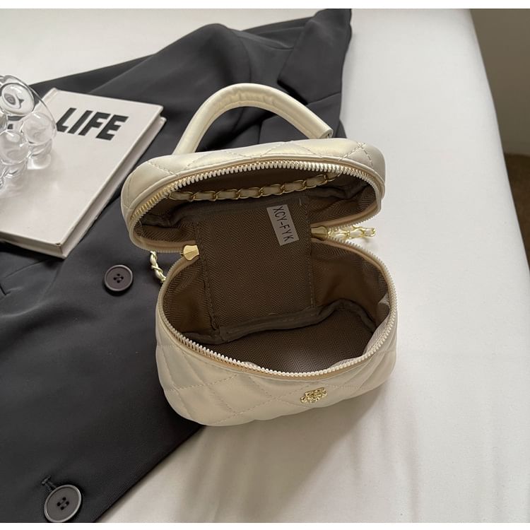 Strap Leather Chain Bag Quilted Crossbody Plain Faux