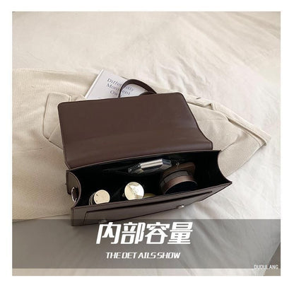 Leather Backpack Faux Satchel Embroidered Studded