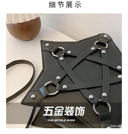 Leather Studded Star Crossbody Faux Bag Shape