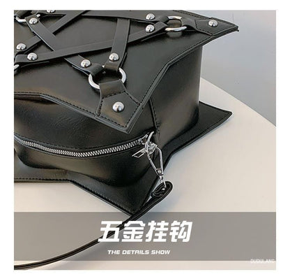 Leather Studded Star Crossbody Faux Bag Shape