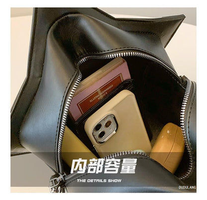 Leather Studded Star Crossbody Faux Bag Shape