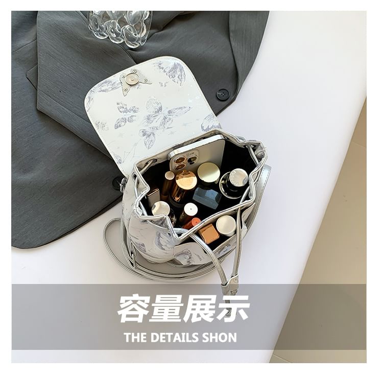 Butterfly Flap Leather Backpack Faux Print