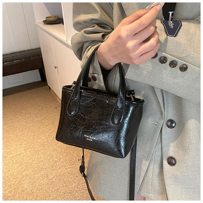 Handle Faux Crossbody Bag Top Plain Leather