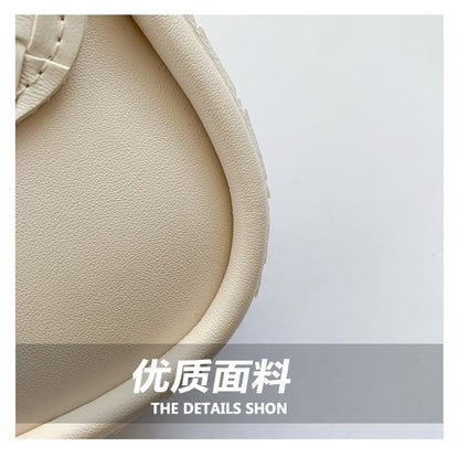 Faux Crossbody Bag Leather Woven Plain Flap