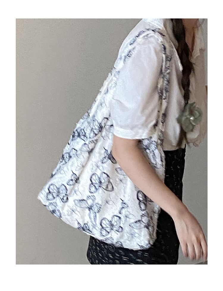 Butterfly Print Fabric Tote Bag