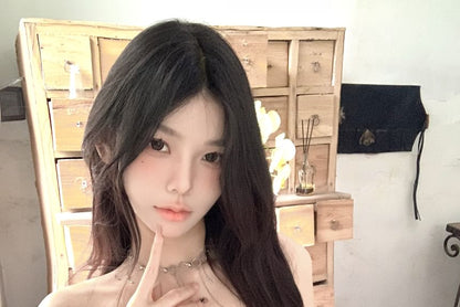 Top Plain Mid Skort Strapless / Lettering Rise