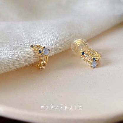 Cuff Ear Rhinestone Layered Alloy