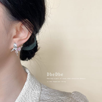 Rhinestone Alloy Ear Cuff Butterfly