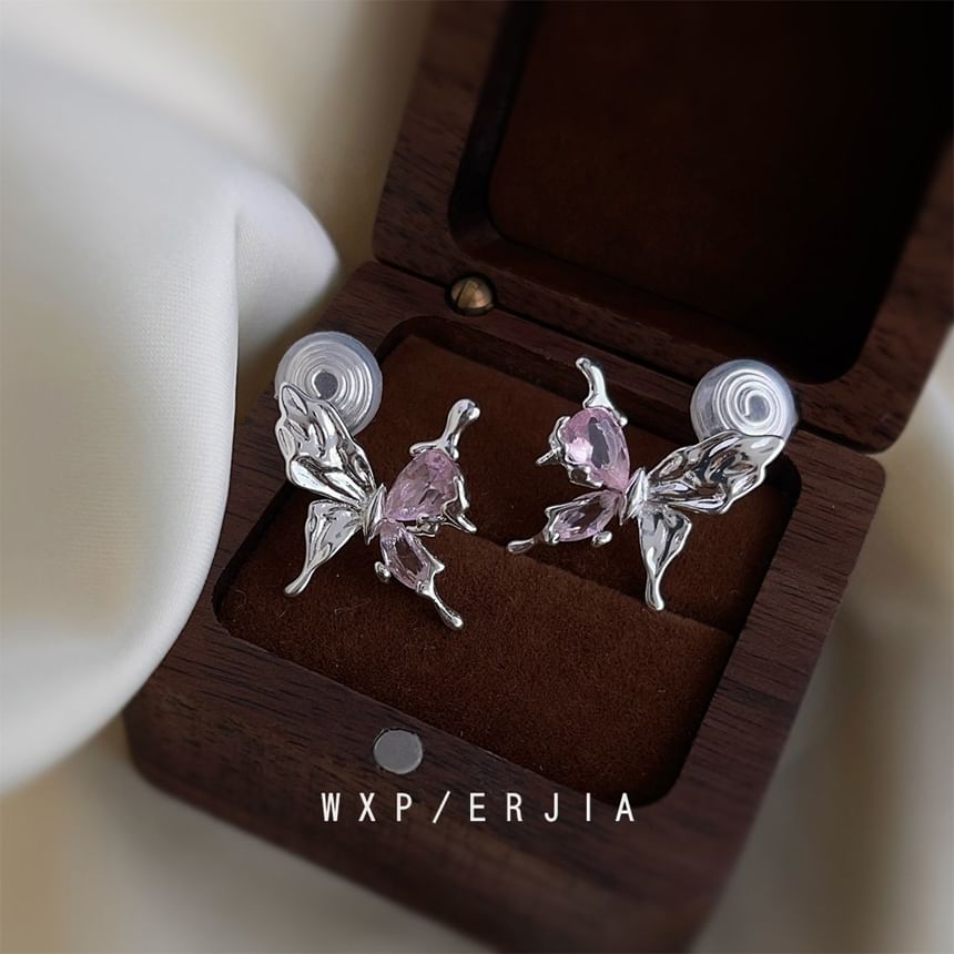 Rhinestone Alloy Ear Cuff Butterfly