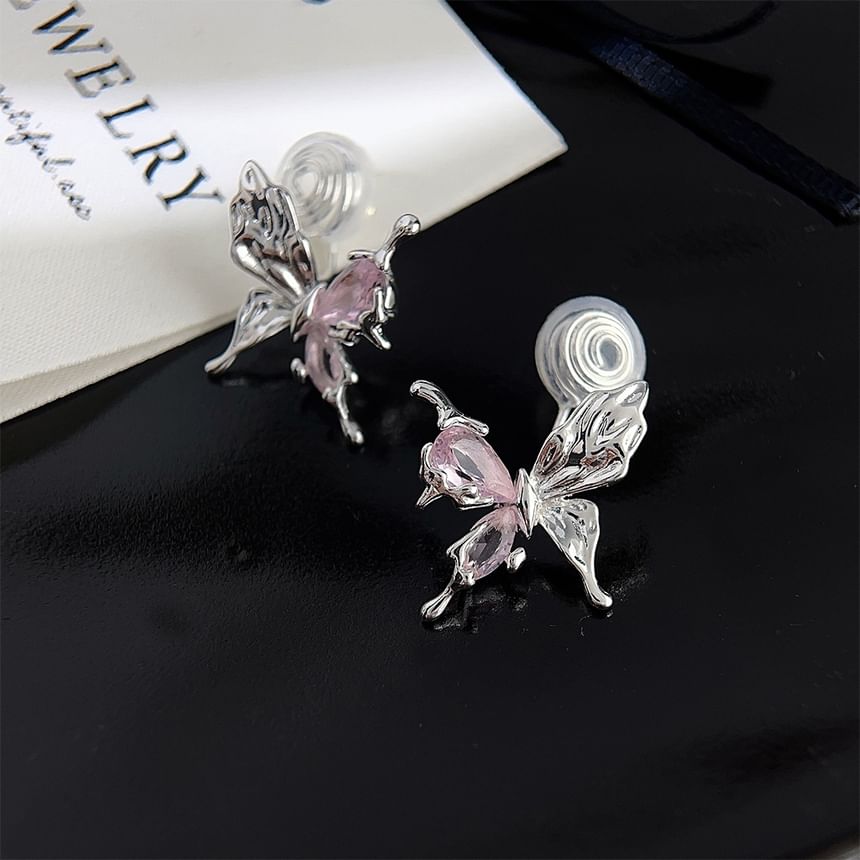 Rhinestone Alloy Ear Cuff Butterfly
