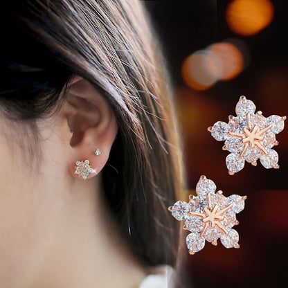 (Various Rhinestone Designs) Earring Alloy Stud Floral